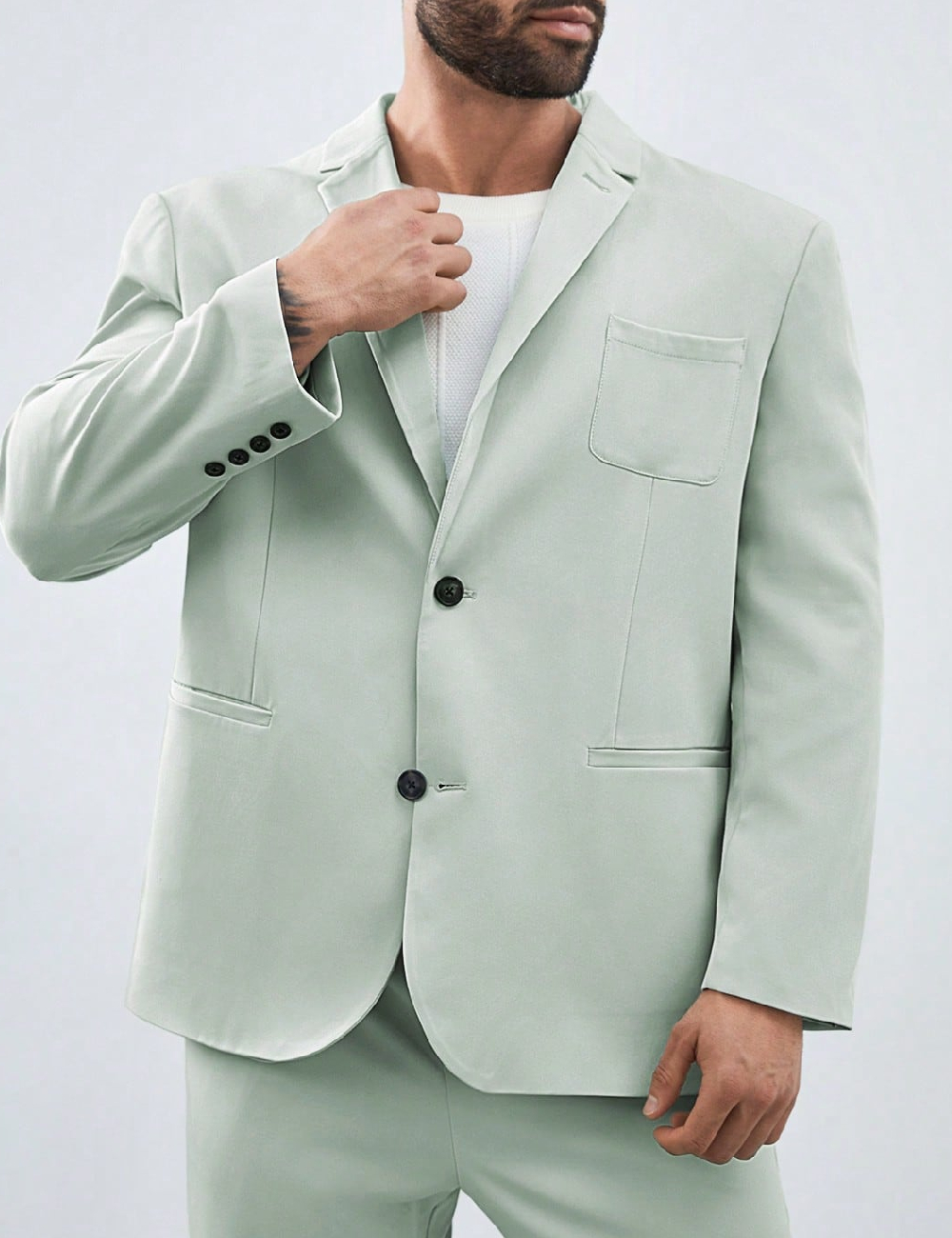 Sacou SHEIN Plus Size Men, verde deschis