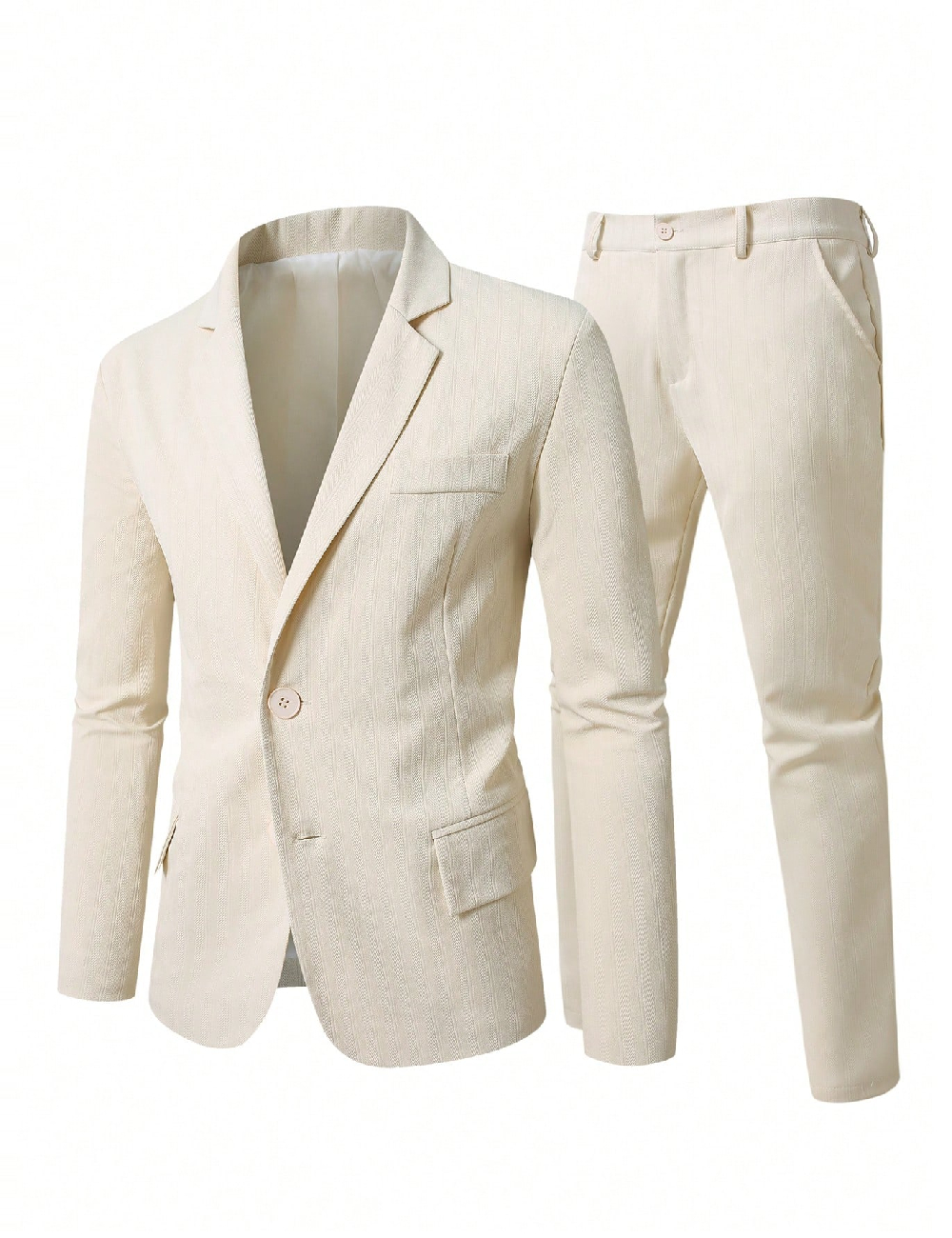 Costum SHEIN Plus Size Men, crem