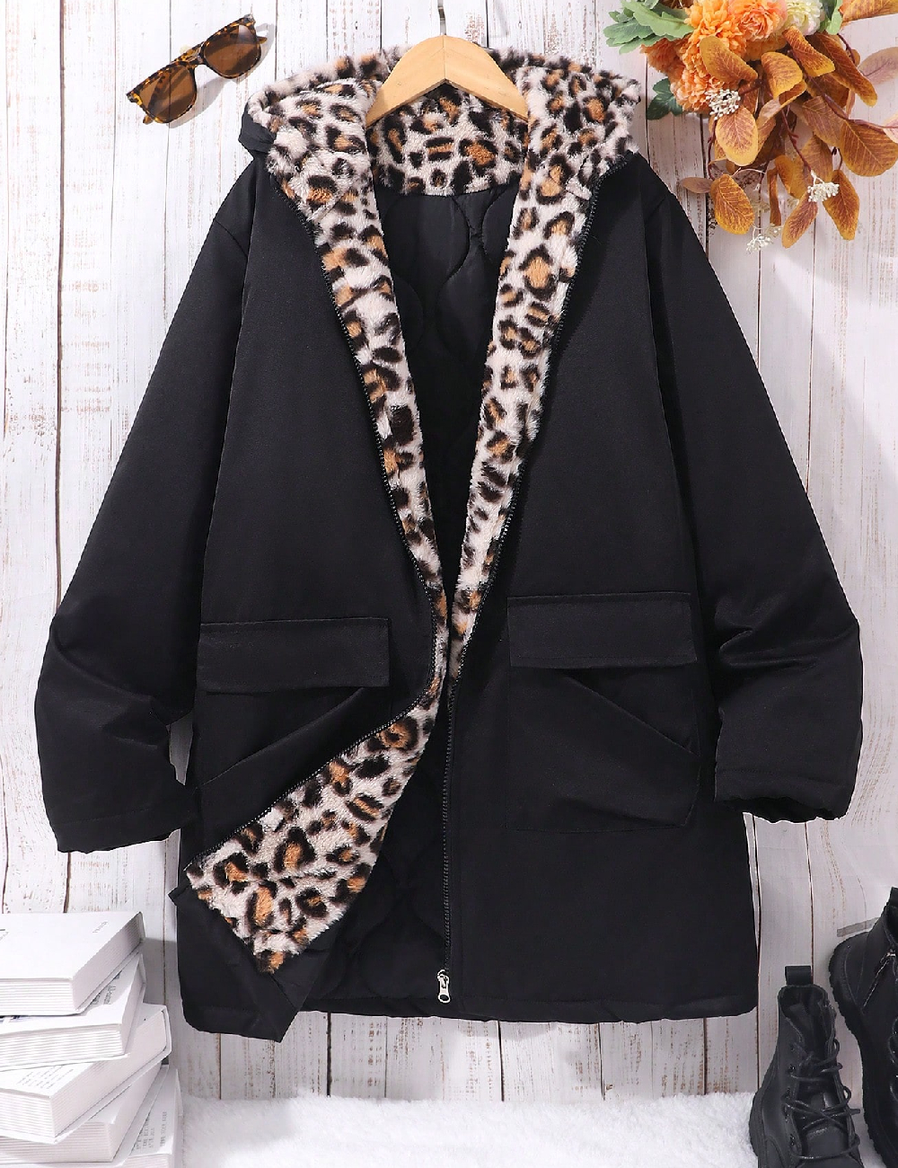 Geaca Shein Kids, negru