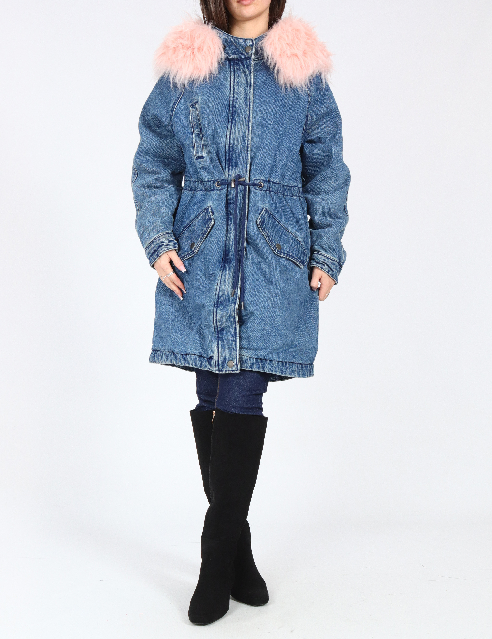 Geaca Bershka, albastru