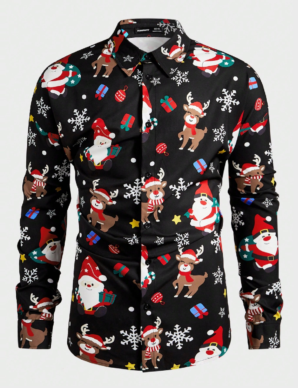 Camasa SHEIN Plus Size Men, negru