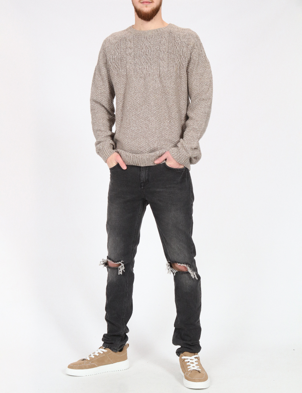 Blugi Pull&Bear, gri inchis