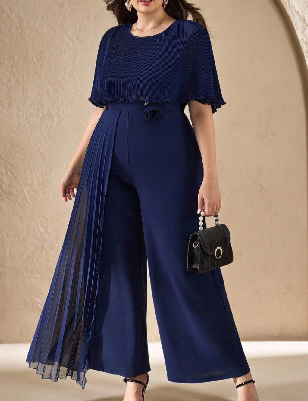 Salopeta SHEIN CURVE, bleumarin