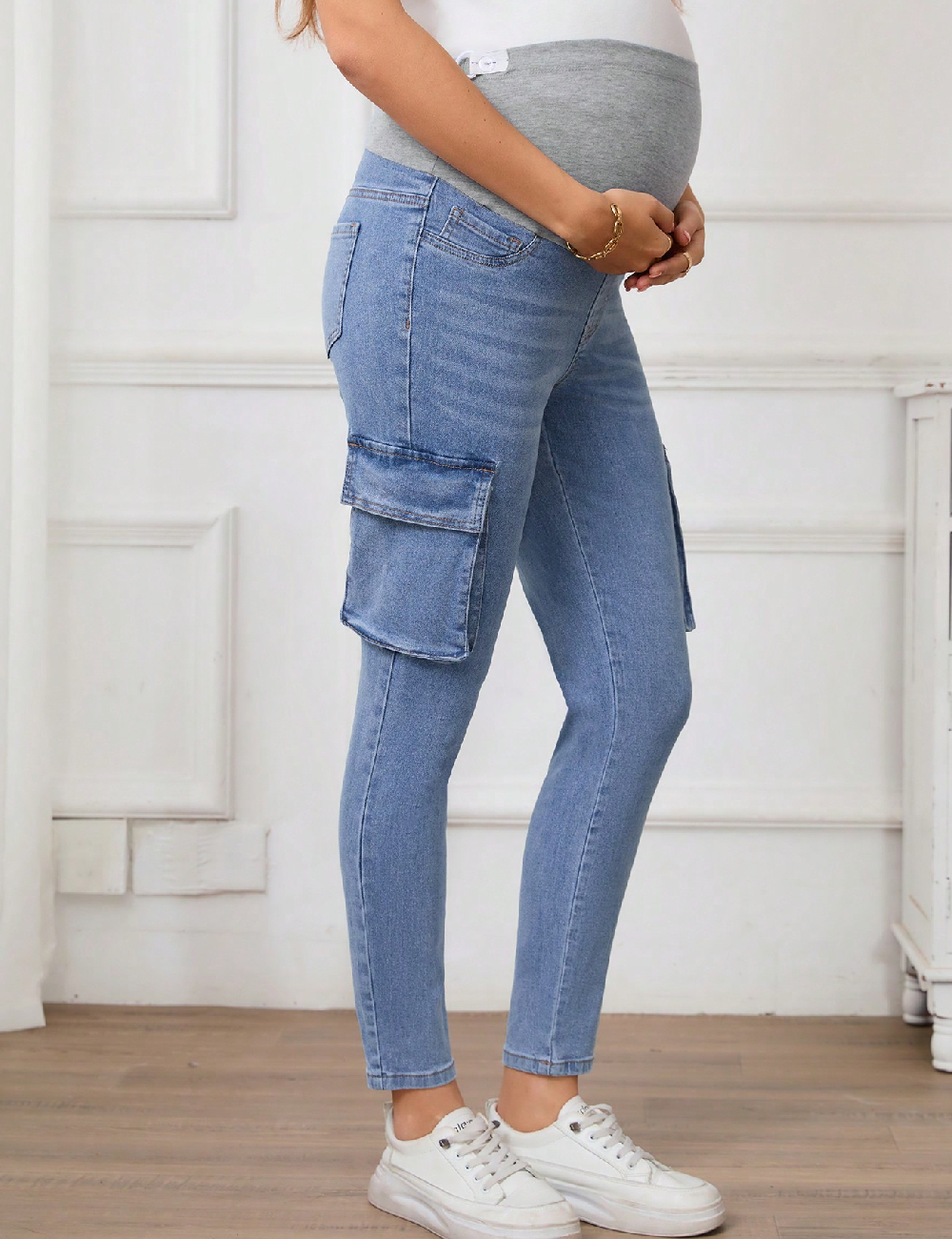 Blugi SHEIN Maternity, albastru