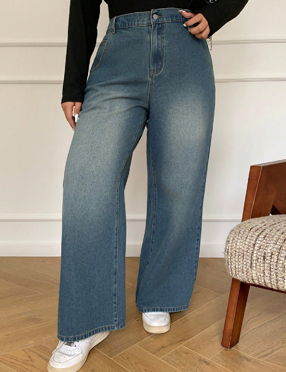 Blugi Dazy Plus Size, albastru