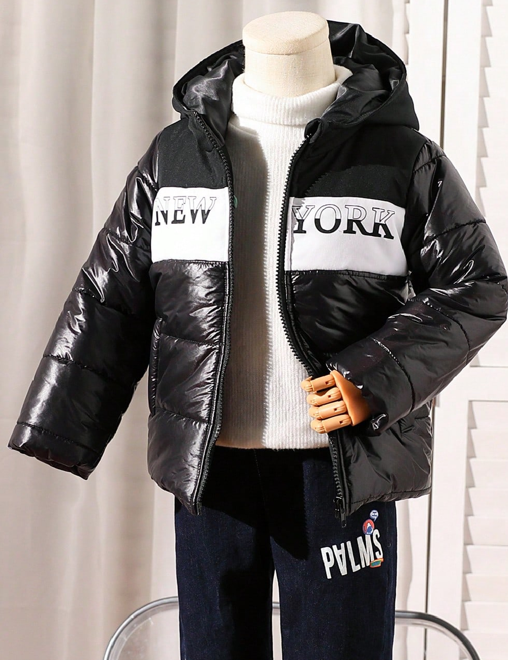 Geaca Shein Kids, negru