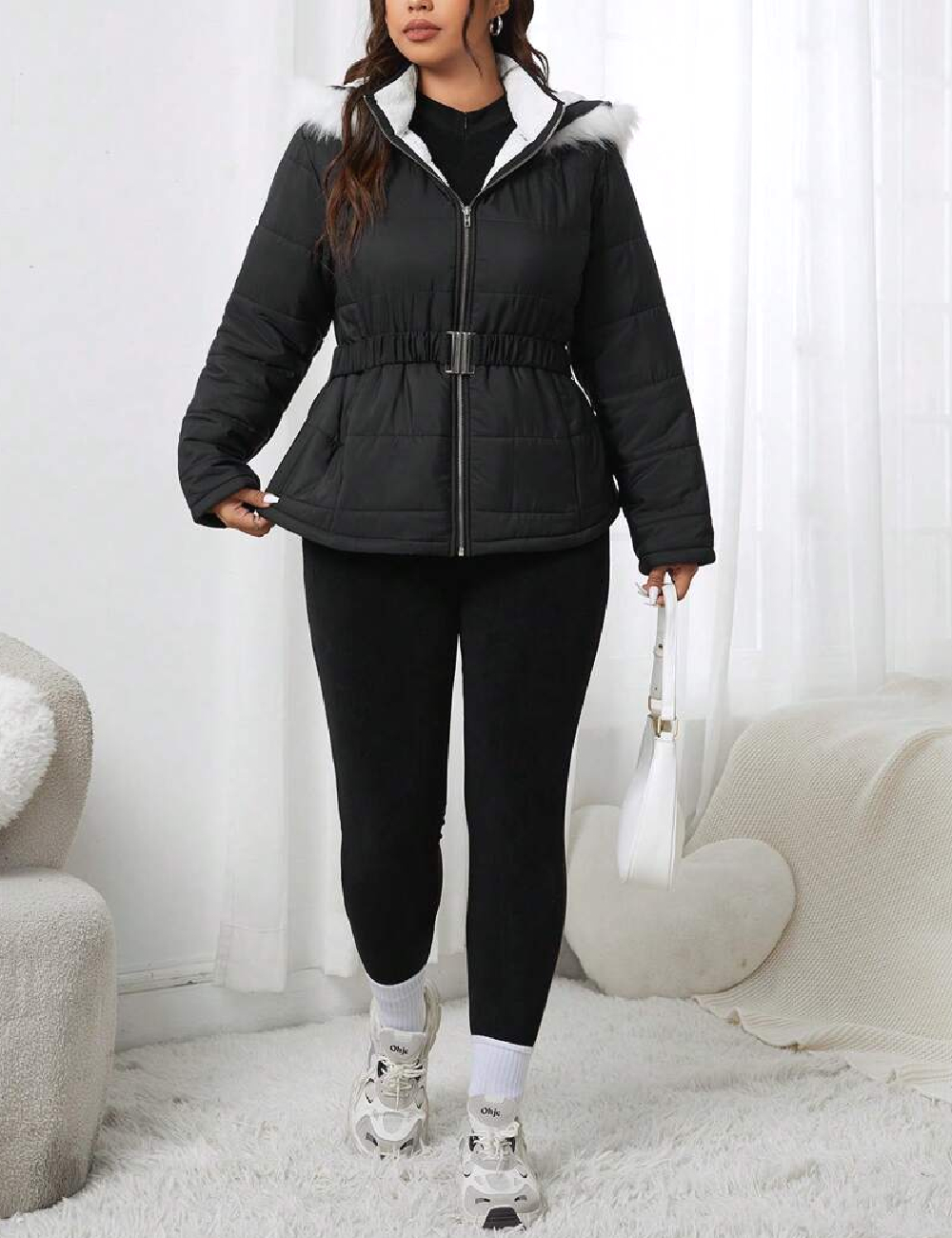 Geaca SHEIN CURVE, negru