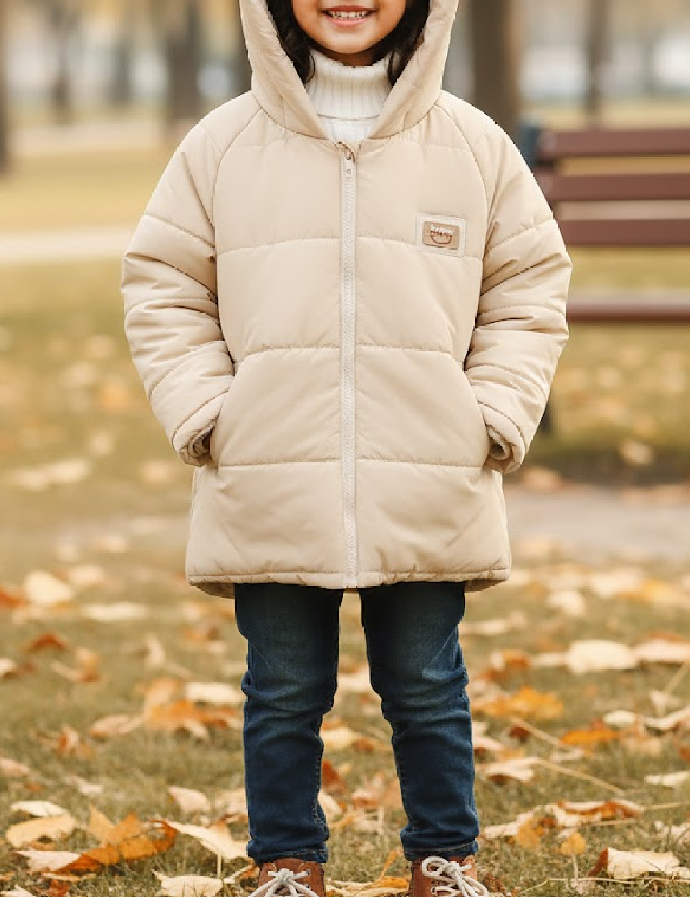 Geaca Shein Kids, crem