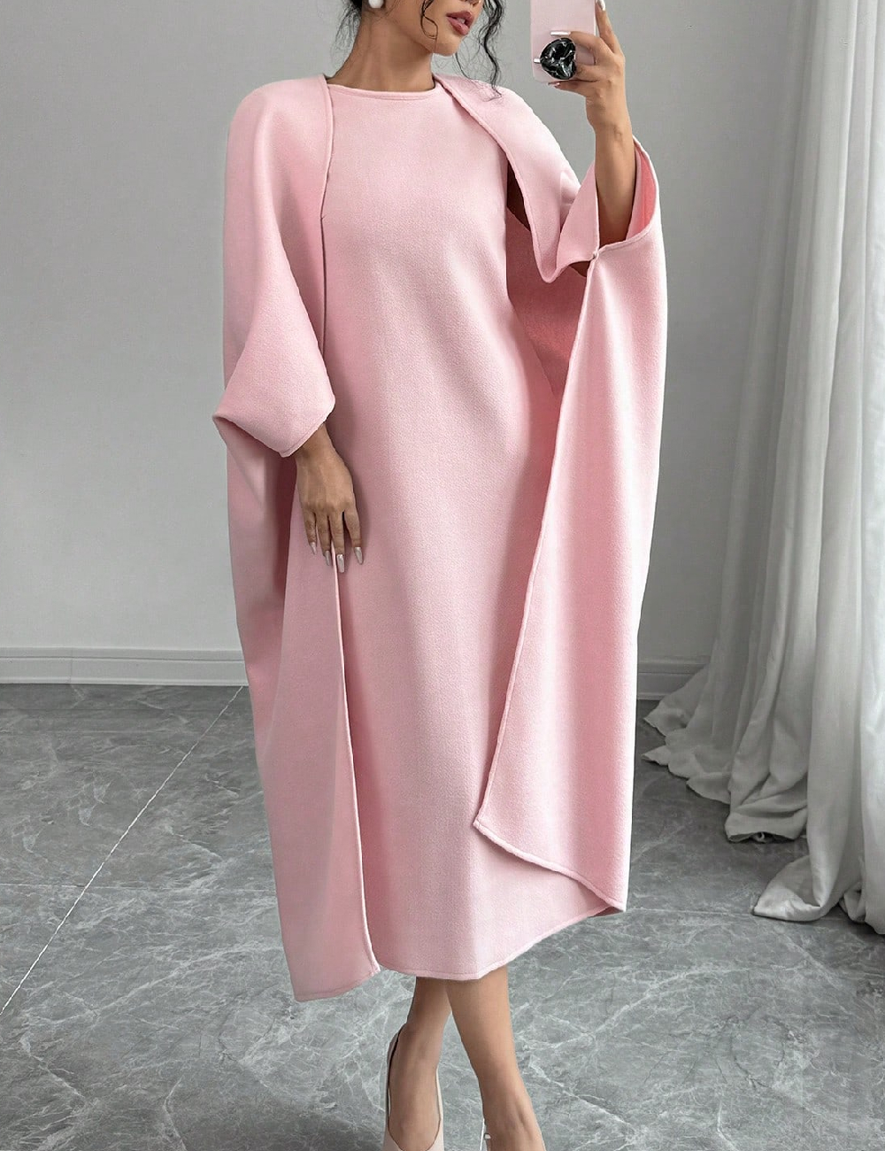 Set Rochie si Cardigan SHEIN, roz