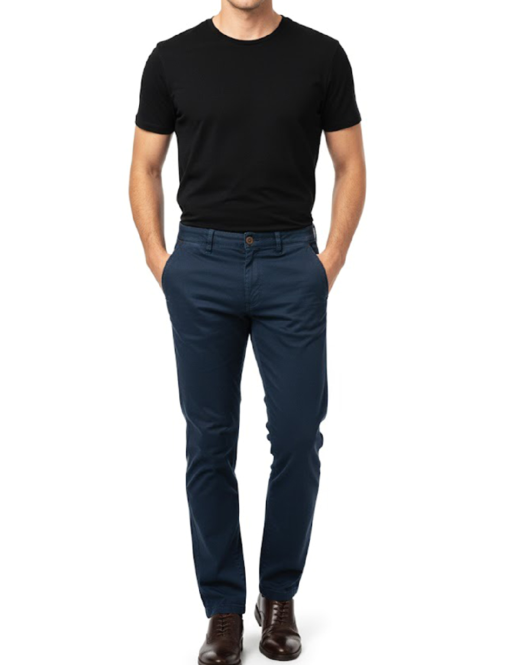 Pantaloni Pull&Bear, bleumarin