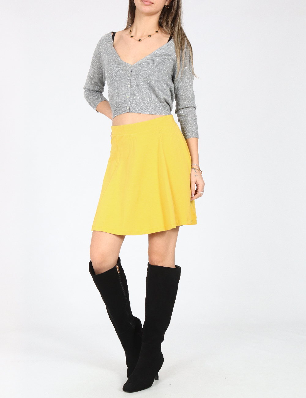 Fusta Bershka, galben