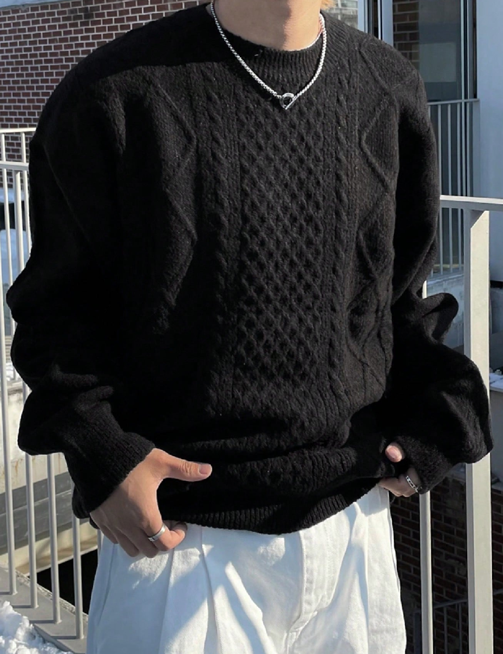 Pulover Oversize Dazy, negru