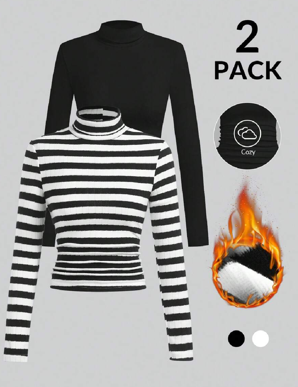 Set bluze 2 bucati SHEIN, alb/negru