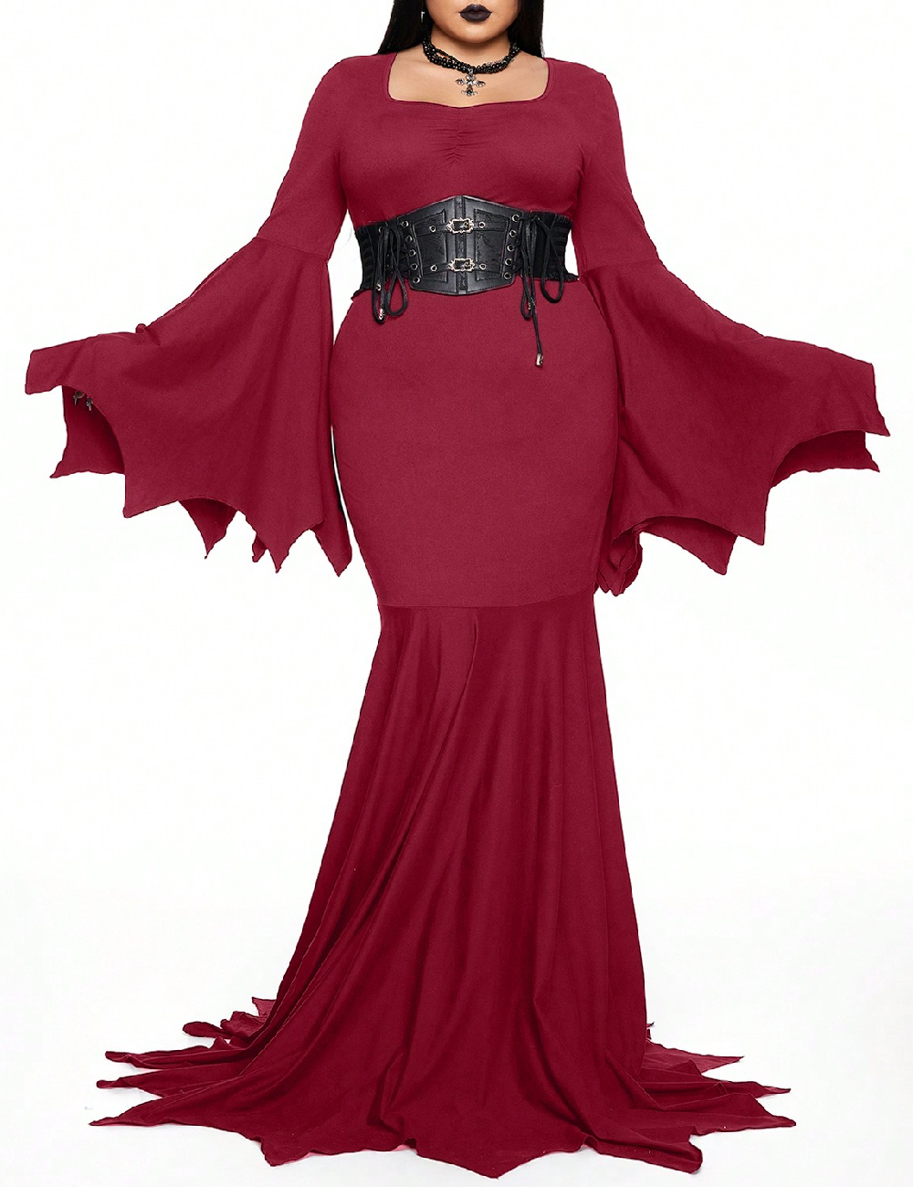 Rochie lunga Romwe Plus Size, visiniu