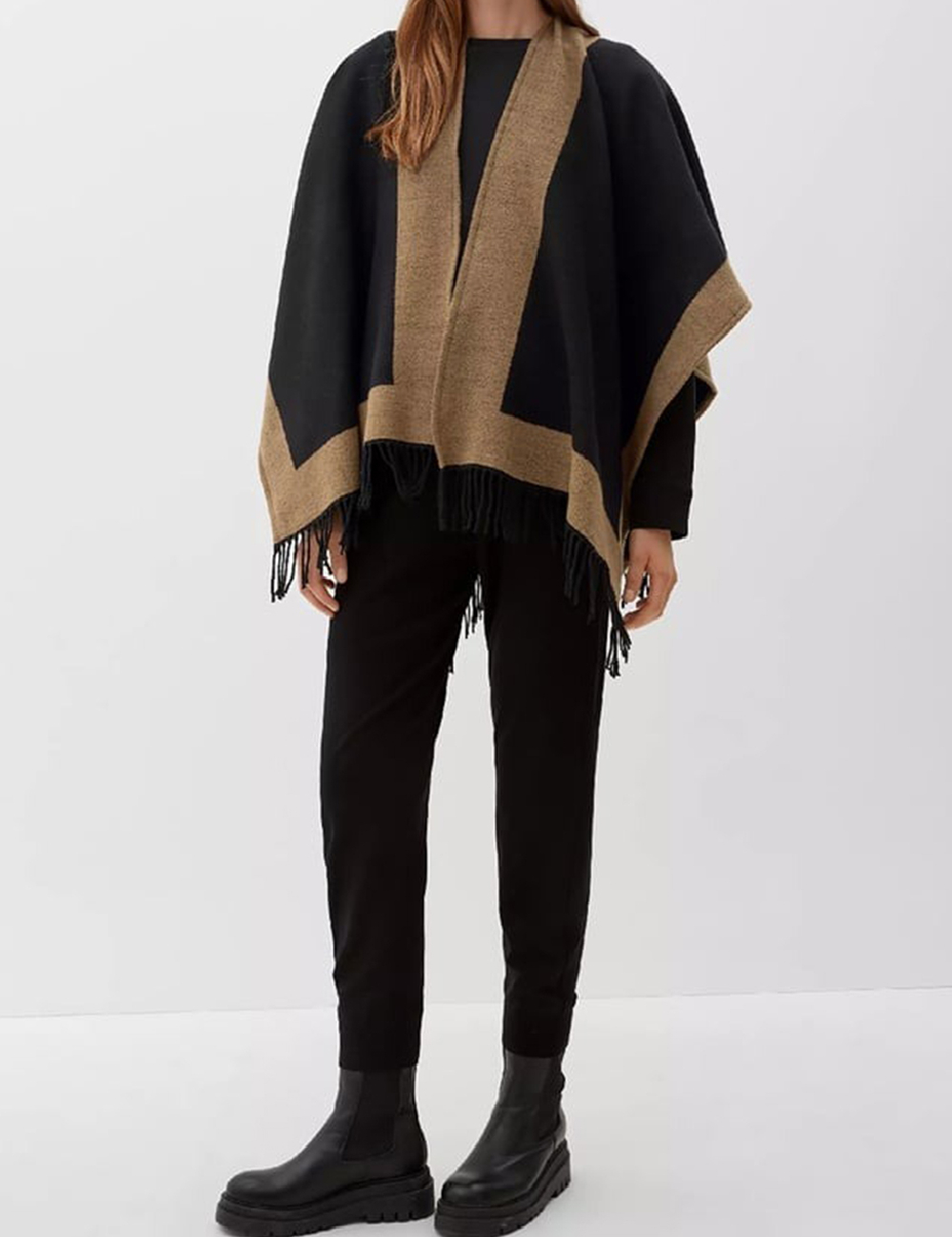Poncho s.Oliver, negru/maro