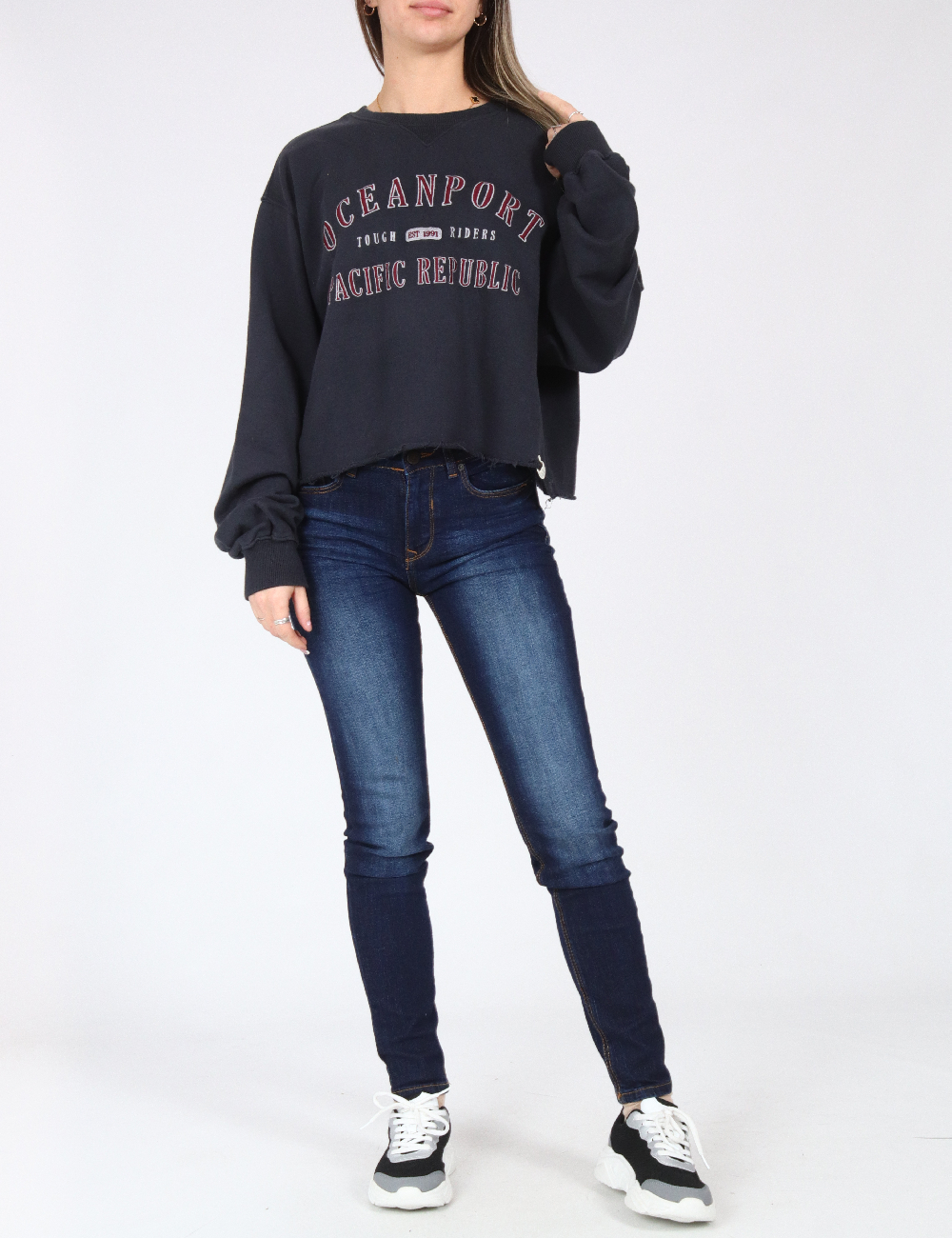 Bluza Oversize Pull&Bear, albastru