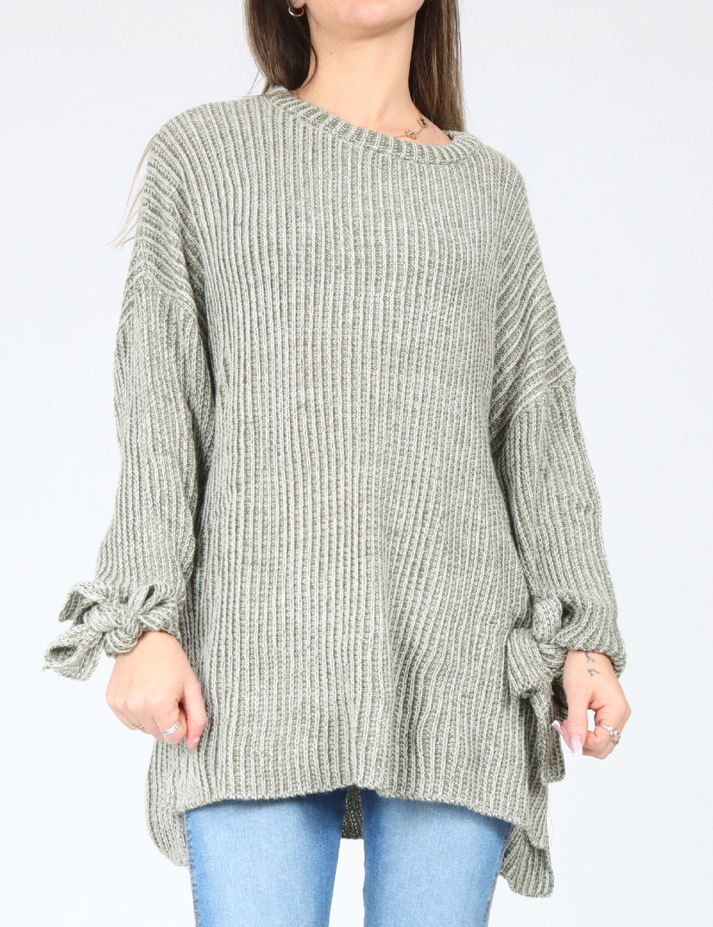Pulover Oversize Pull&Bear, verde