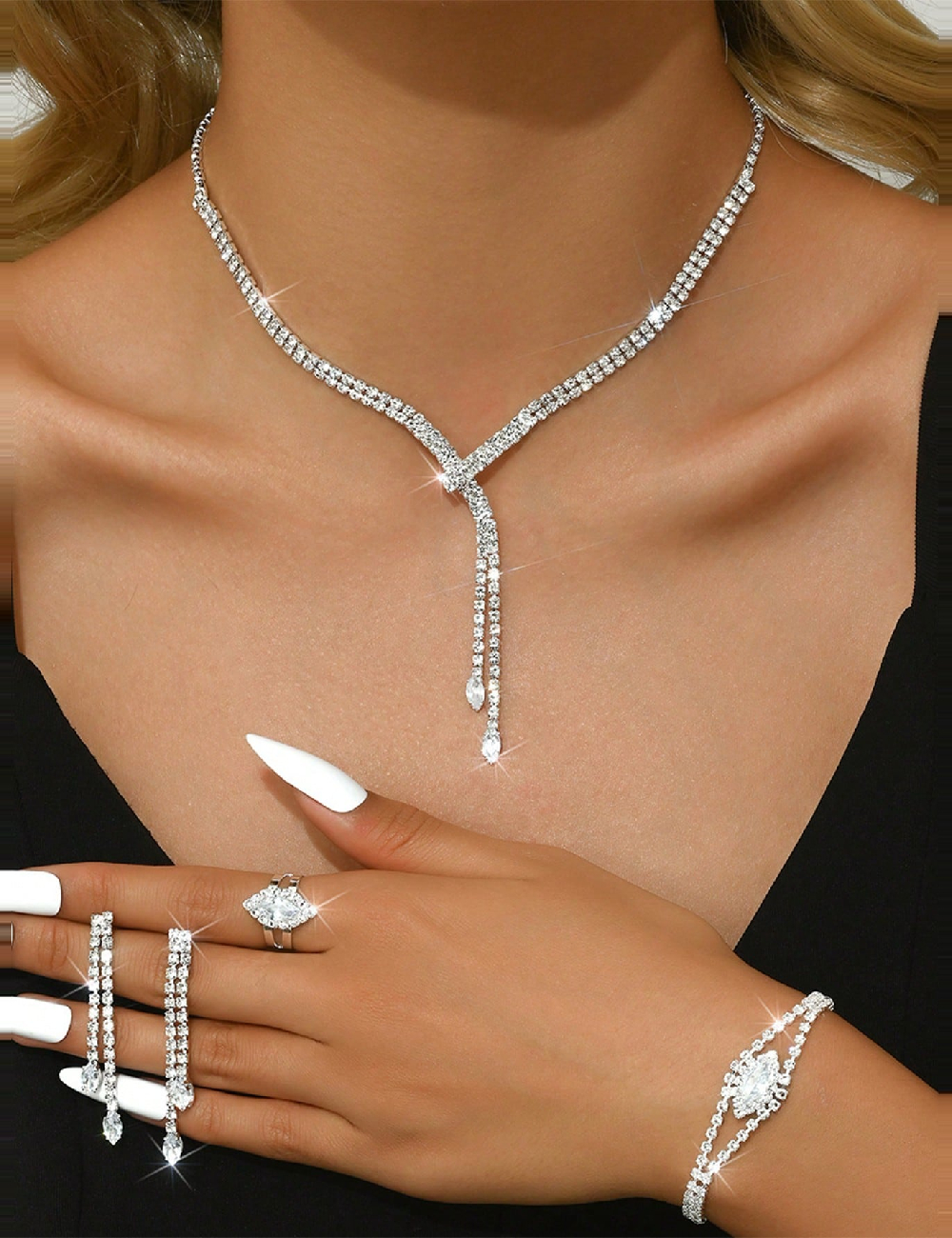 Set bijuterii SHEIN, argintiu