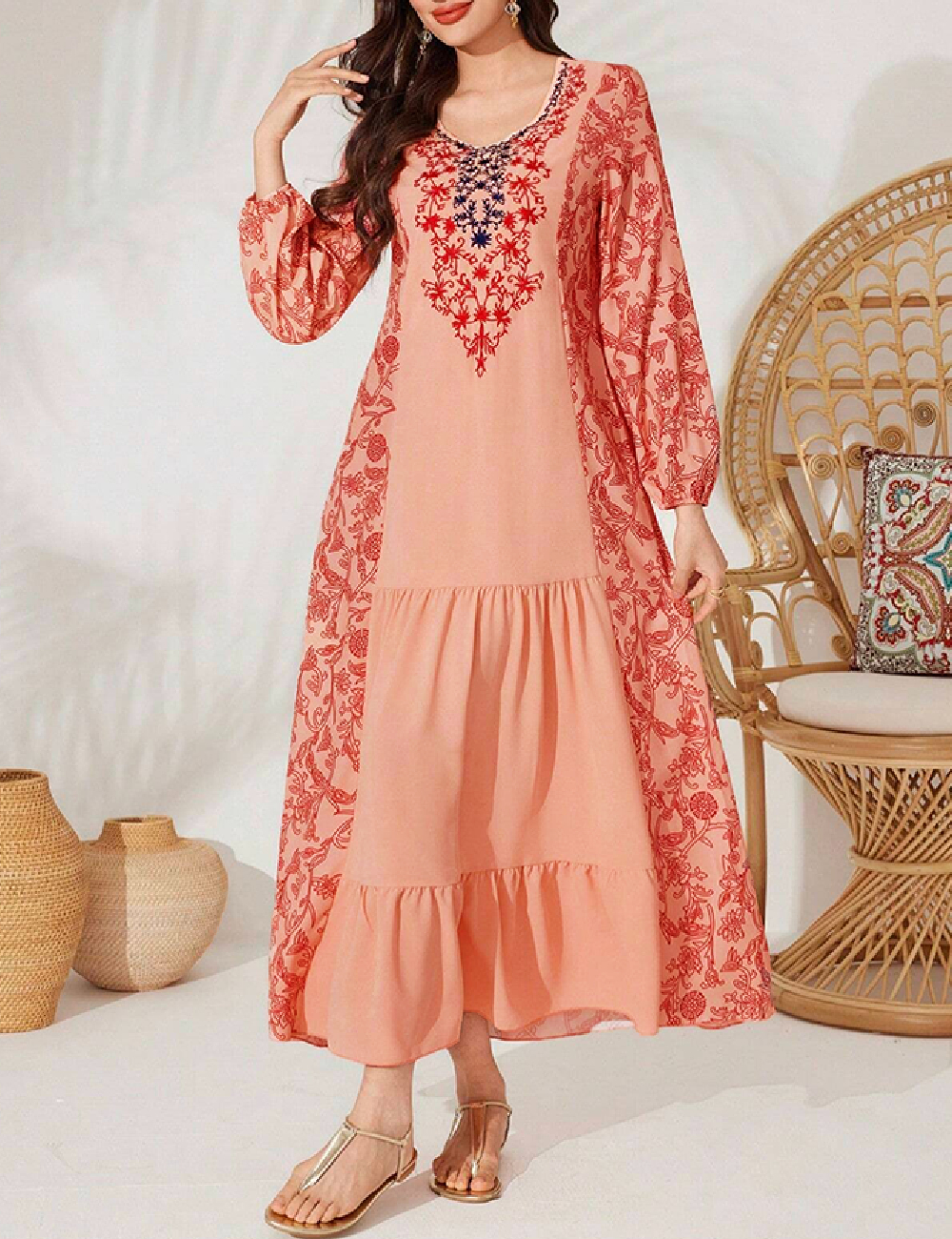 Rochie medie SHEIN, piersica