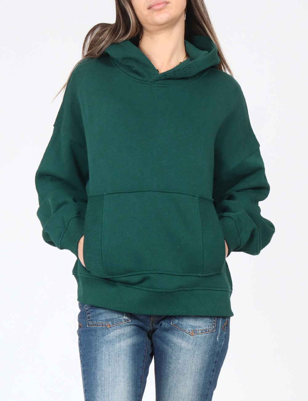 Hanorac Oversize Bershka, verde