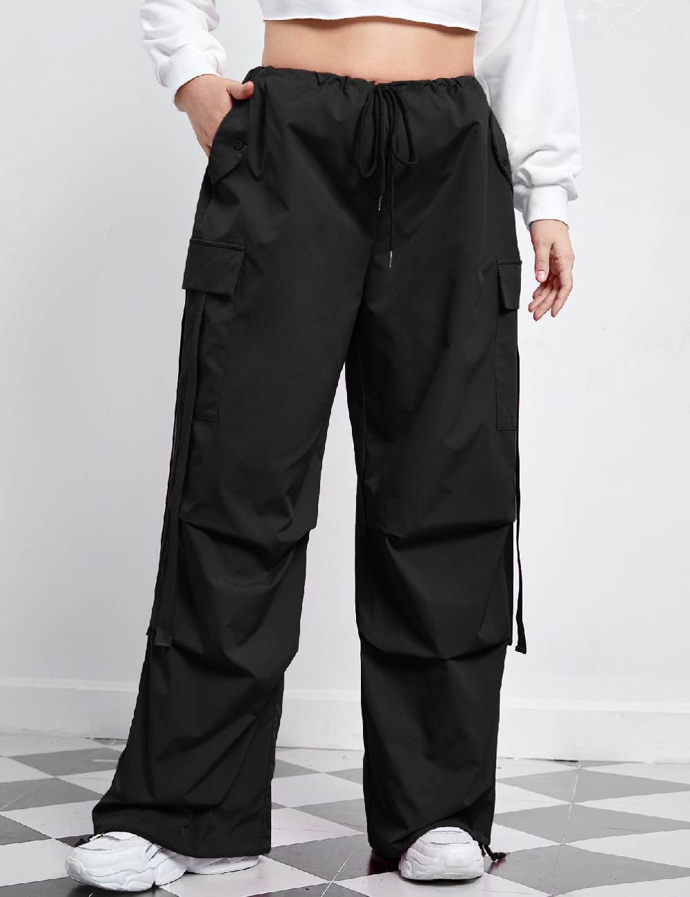 Pantaloni SHEIN CURVE, negru