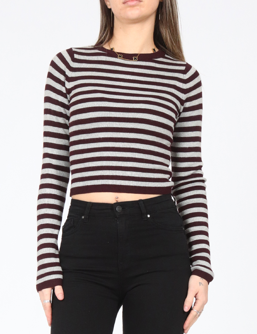 Bluza Pull&Bear, gri/pruna