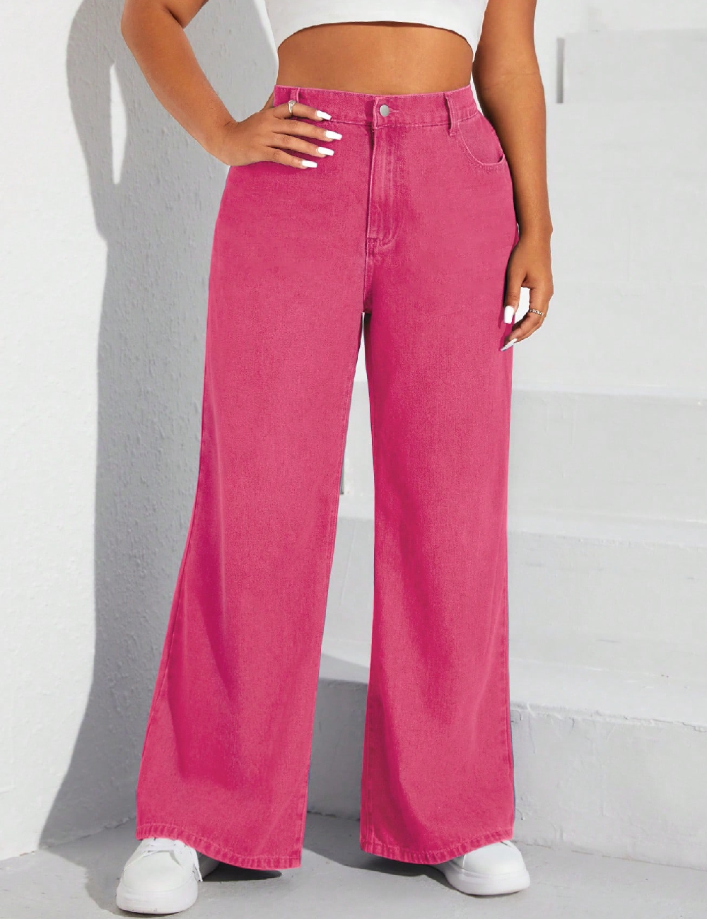 Blugi SHEIN CURVE, roz