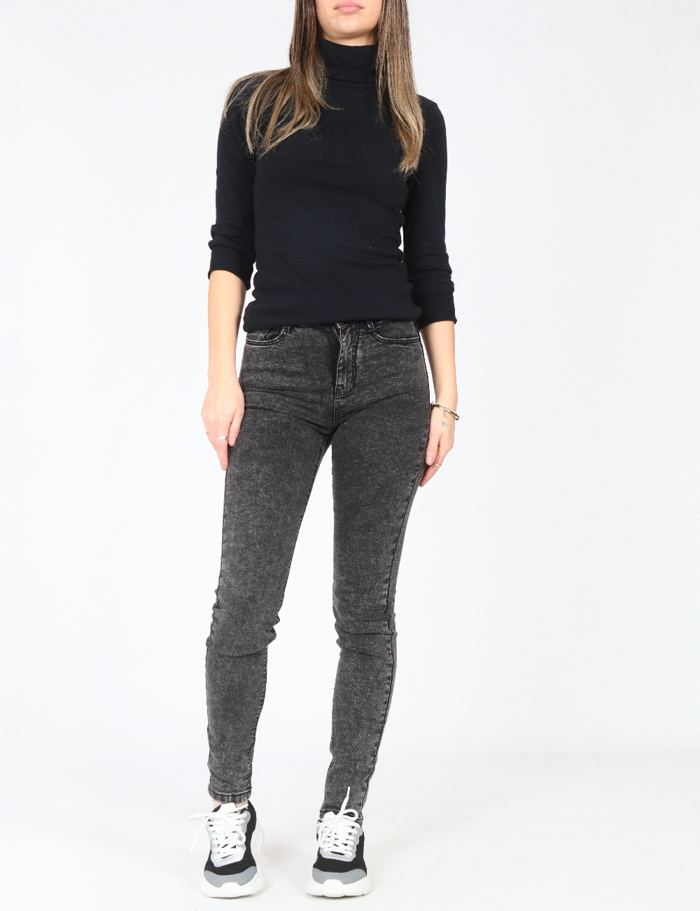 Blugi Bershka, gri inchis