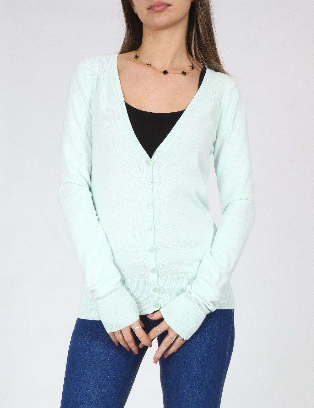 Cardigan Bershka, verde deschis