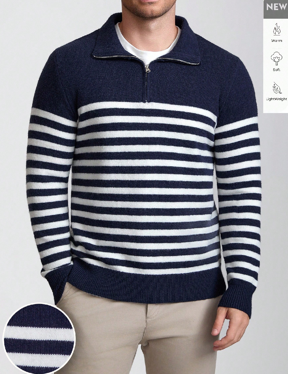 Pulover SHEIN, bleumarin/alb