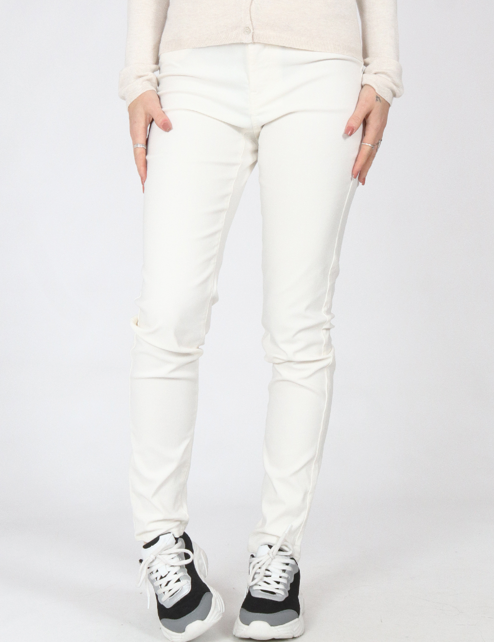 Pantaloni Jacqueline de Yong, alb