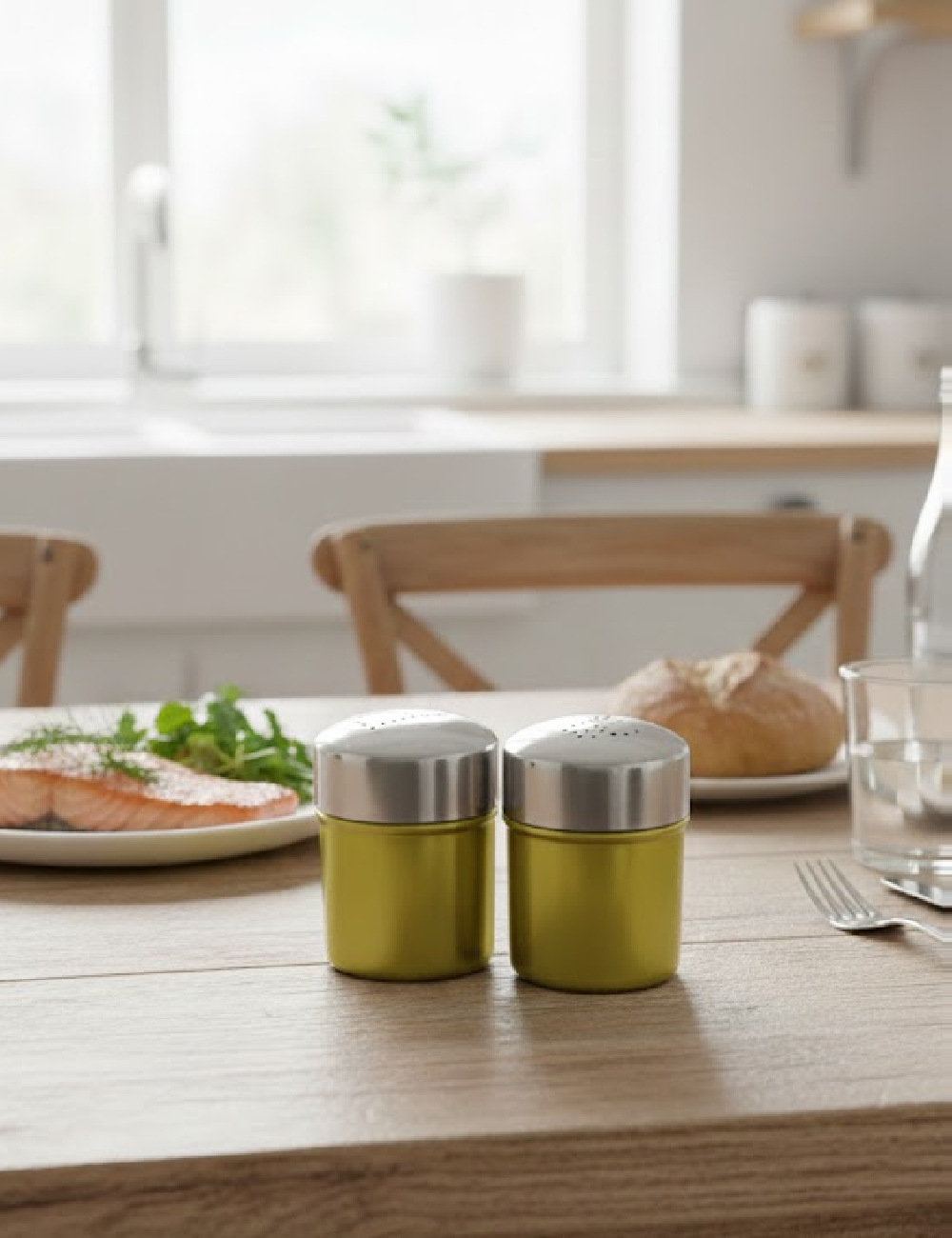 Set recipiente sare si piper 2 bucati ACTION, auriu