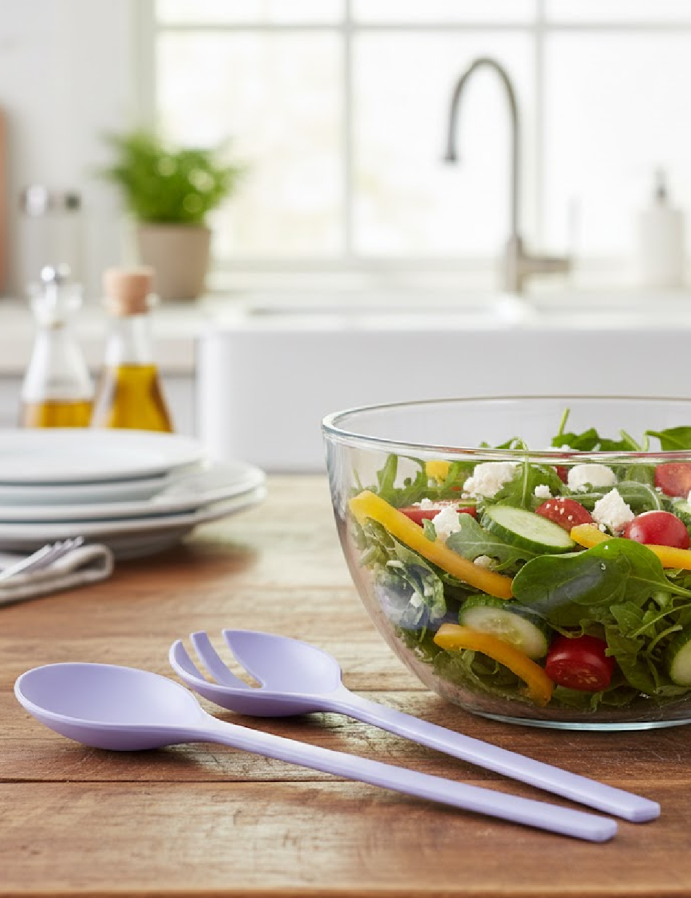 Set tacamuri pentru salate ACTION, lila