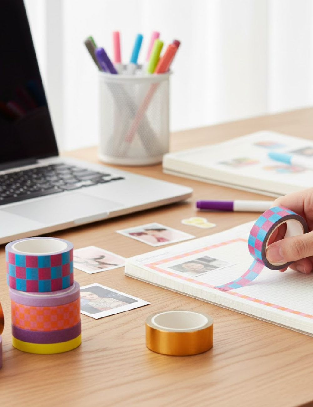 Set banda adeziva decorativa Washi 6 bucati ACTION, mix culori