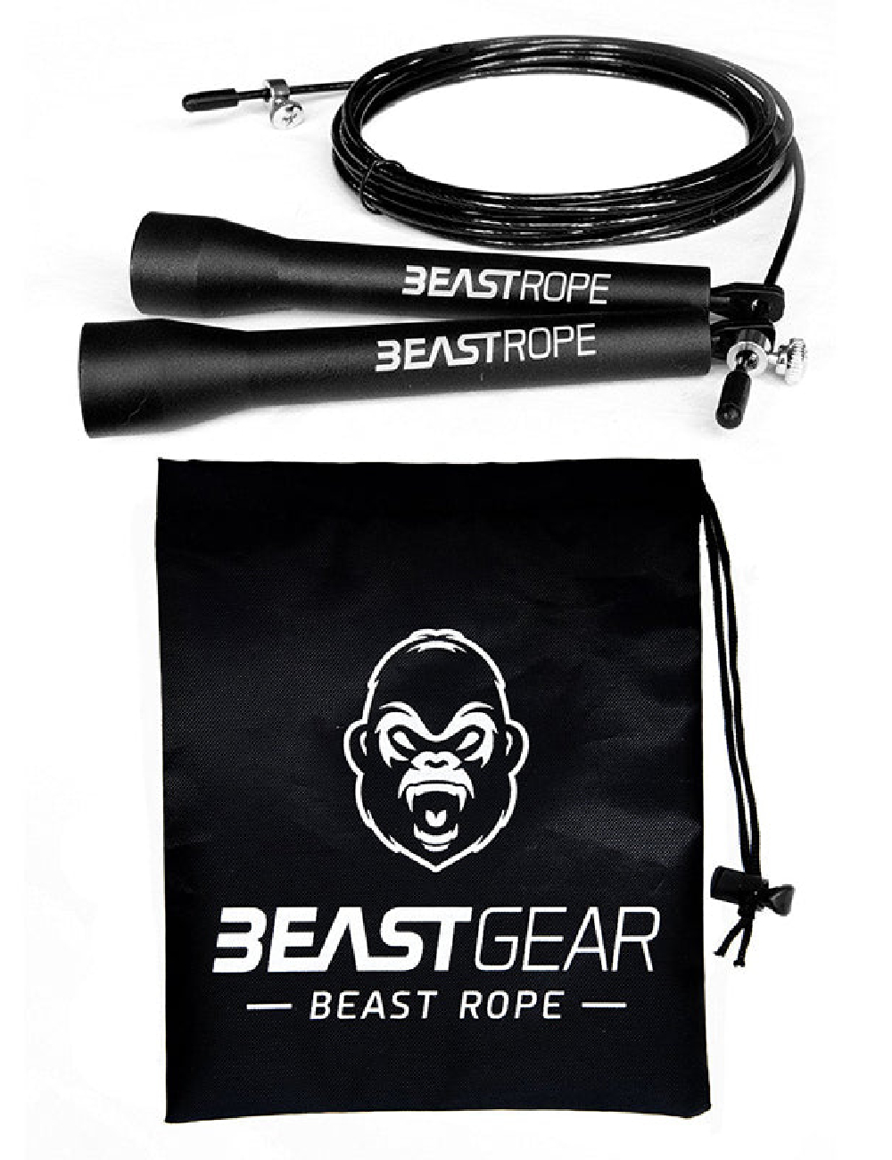 Coarda de sarit ajustabila Beast Gear, negru