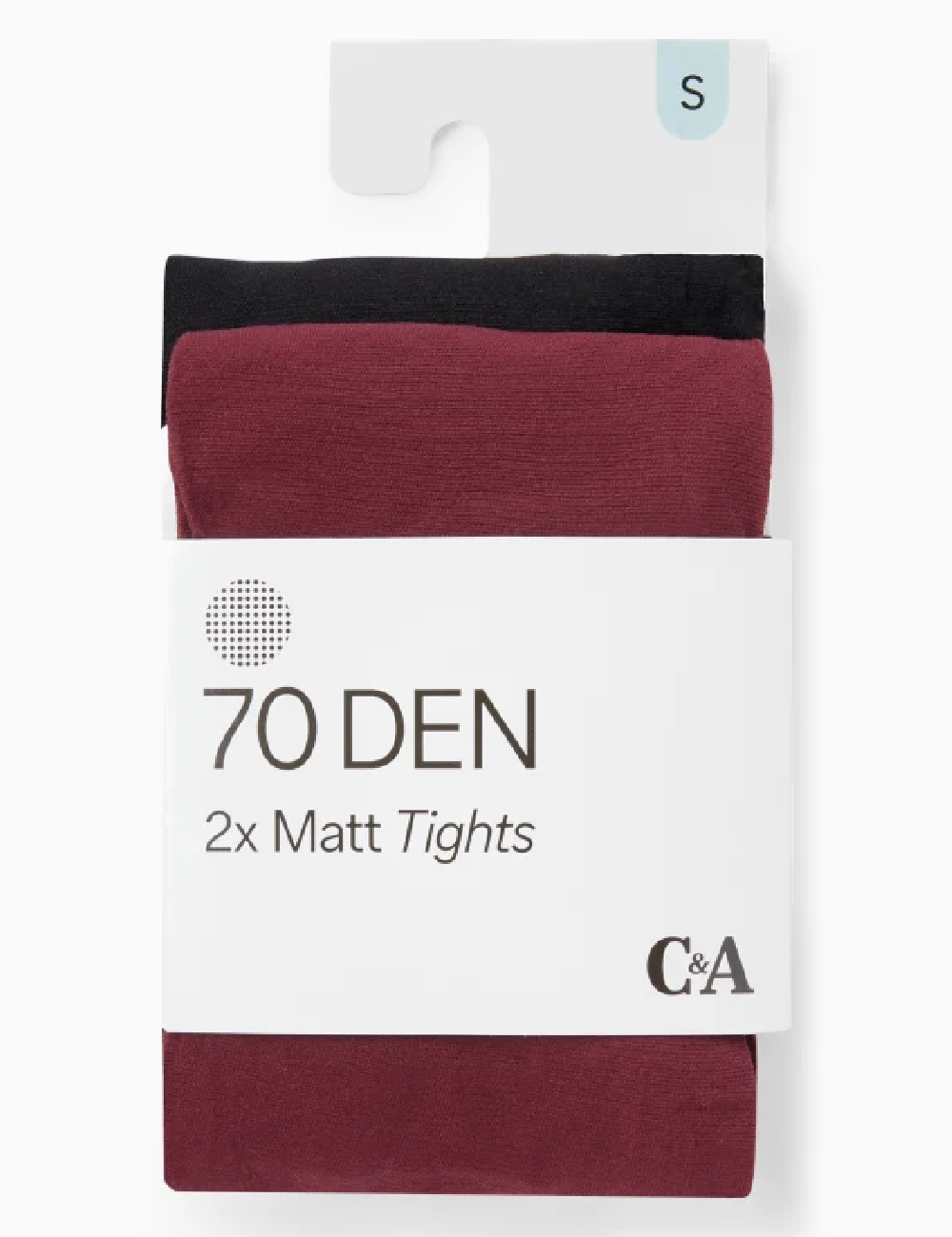 Set ciorapi 70 DEN 2 perechi C&A, rosu/negru