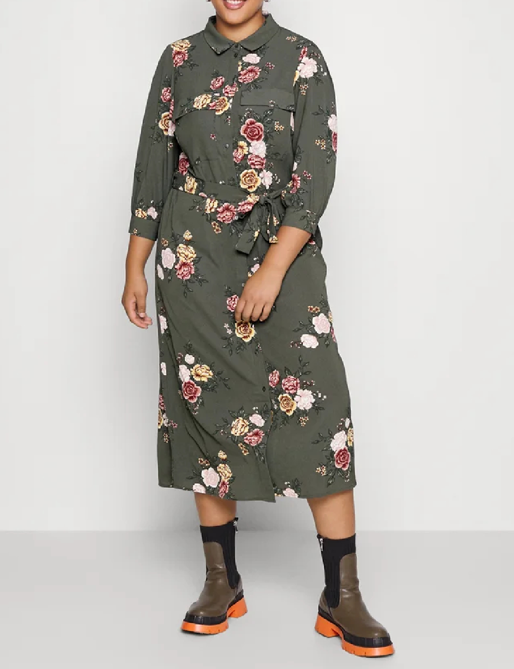 Rochie medie Only Carmakoma, verde