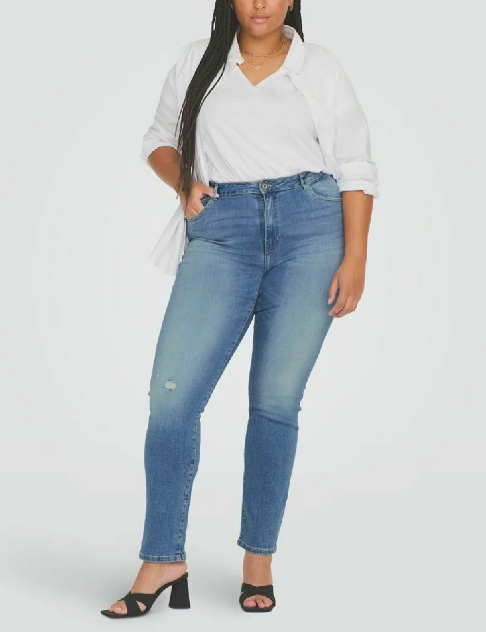 Blugi Only Carmakoma, albastru