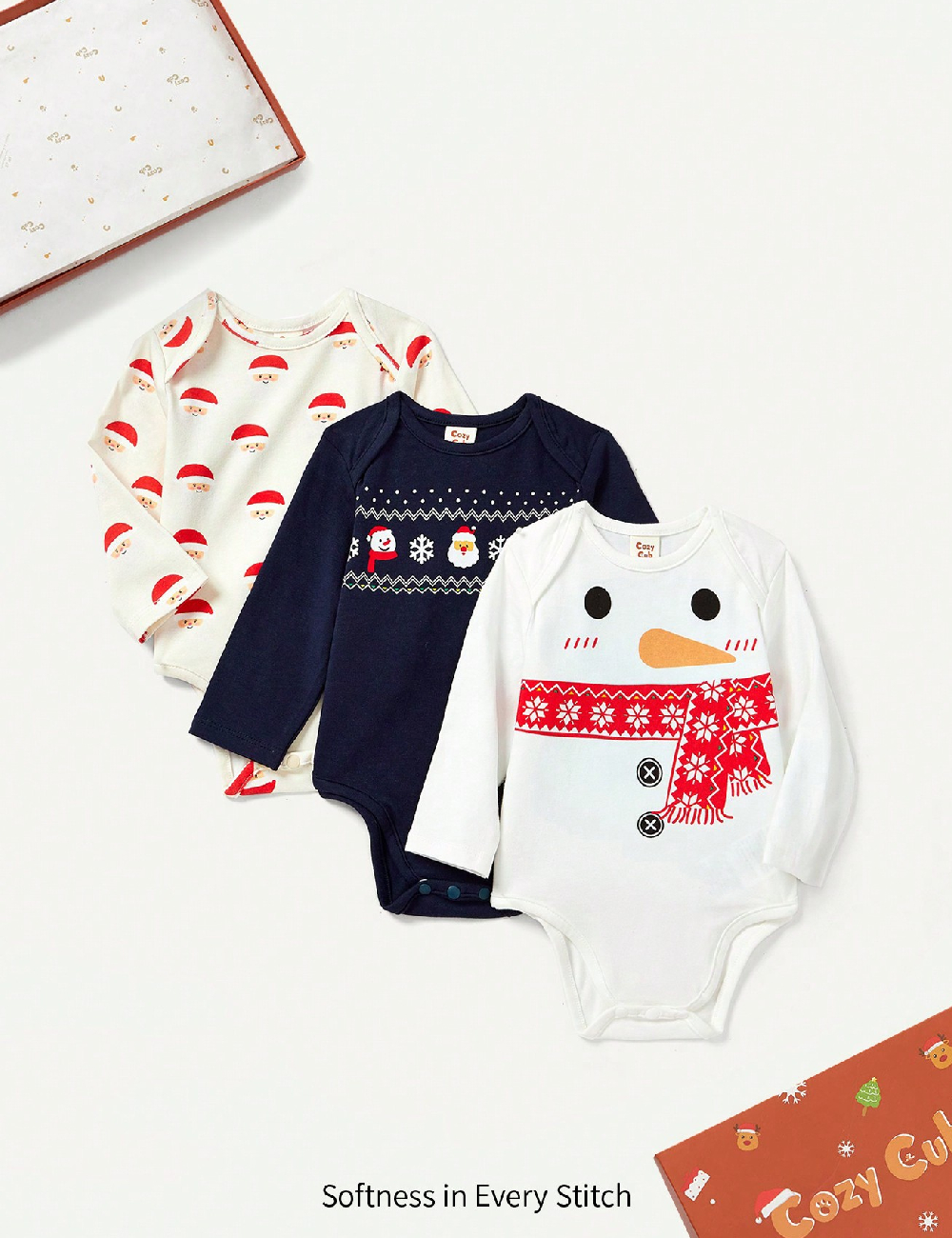 Set body 3 bucati CozyCub, mix culori