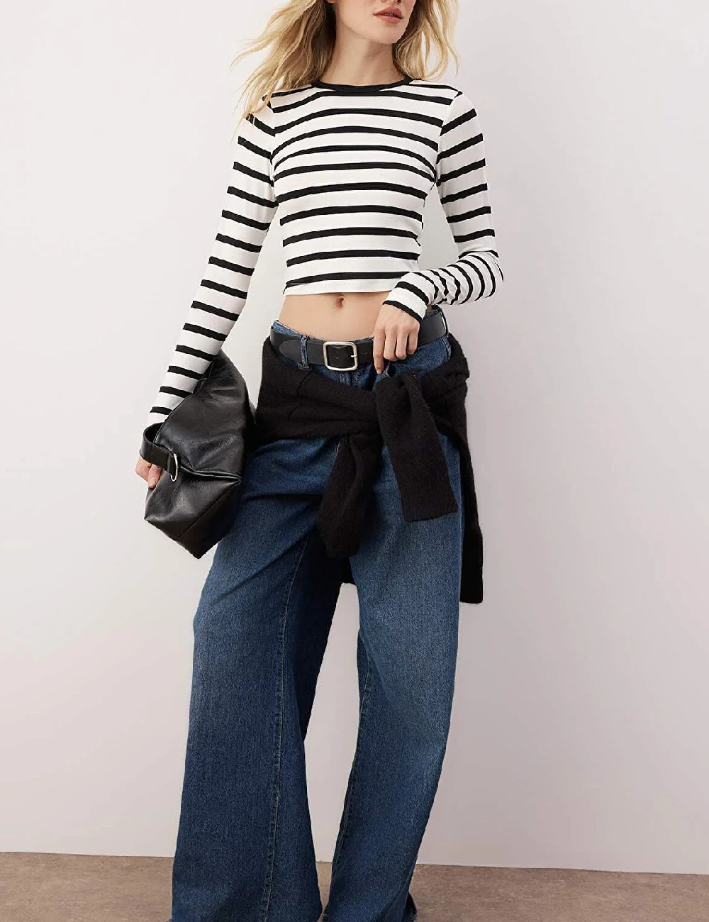 Bluza TRENDYOL, negru/alb