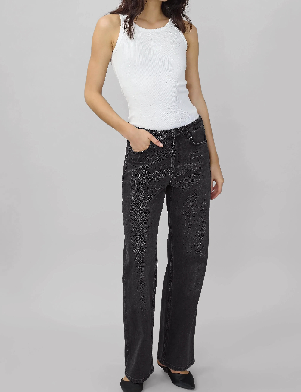 Blugi My Essential Wardrobe, gri inchis