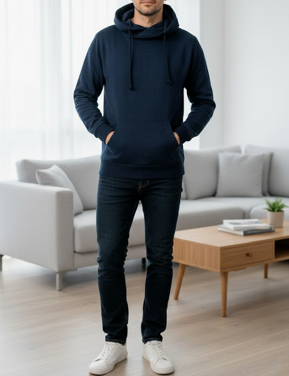 Hanorac Bershka, bleumarin