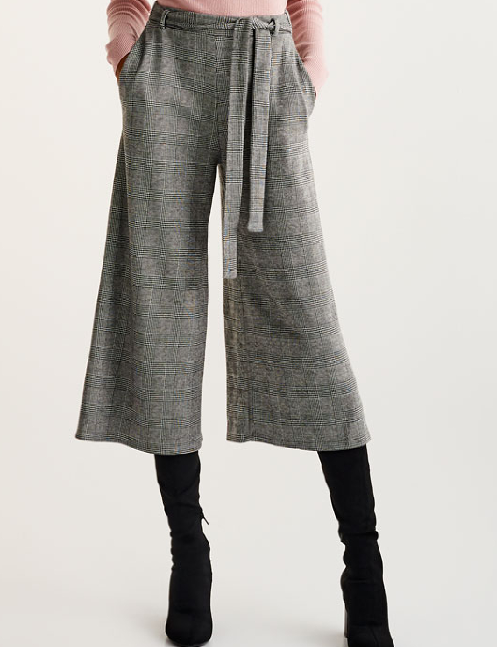 Pantaloni trei sferturi Pull&Bear, gri