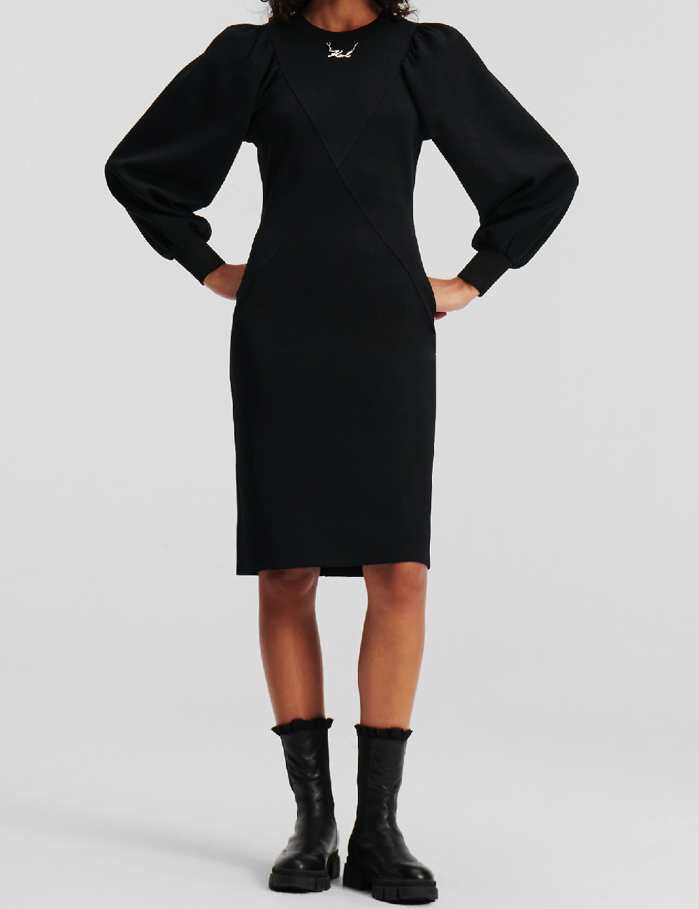 Rochie scurta KARL LAGERFELD, negru