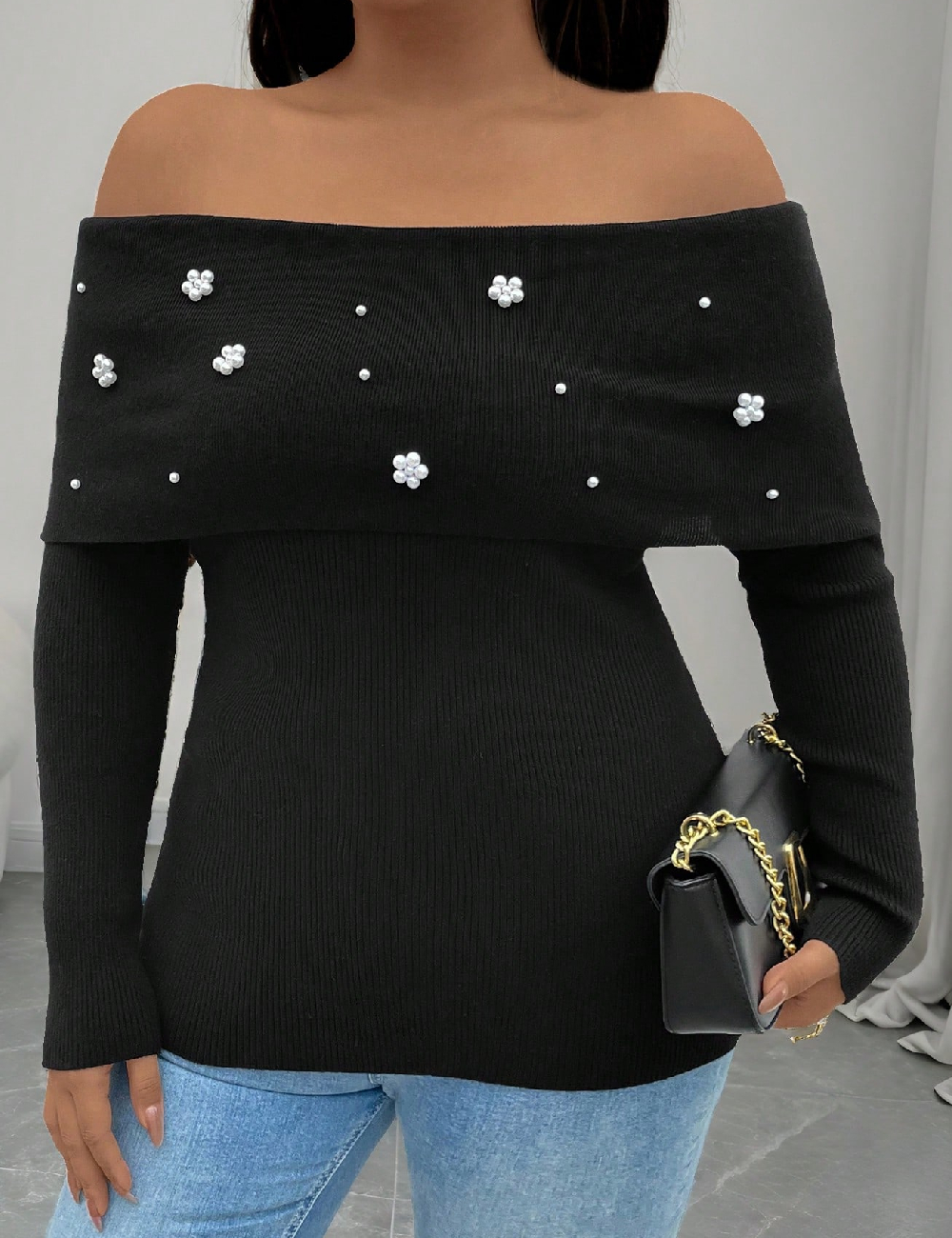 Bluza SHEIN CURVE, negru