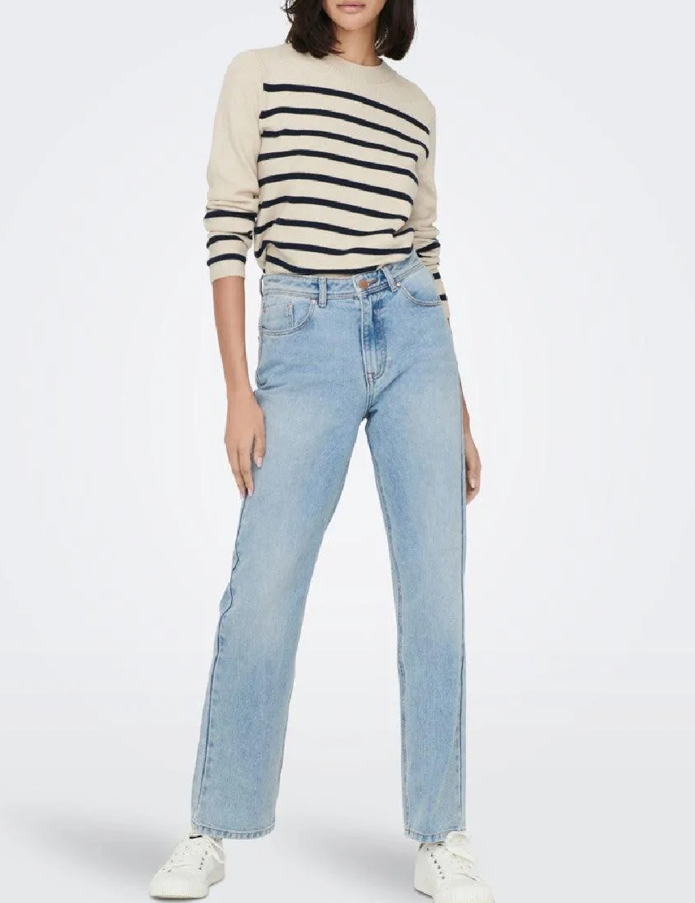 Bluza Jacqueline de Yong, bej/bleumarin