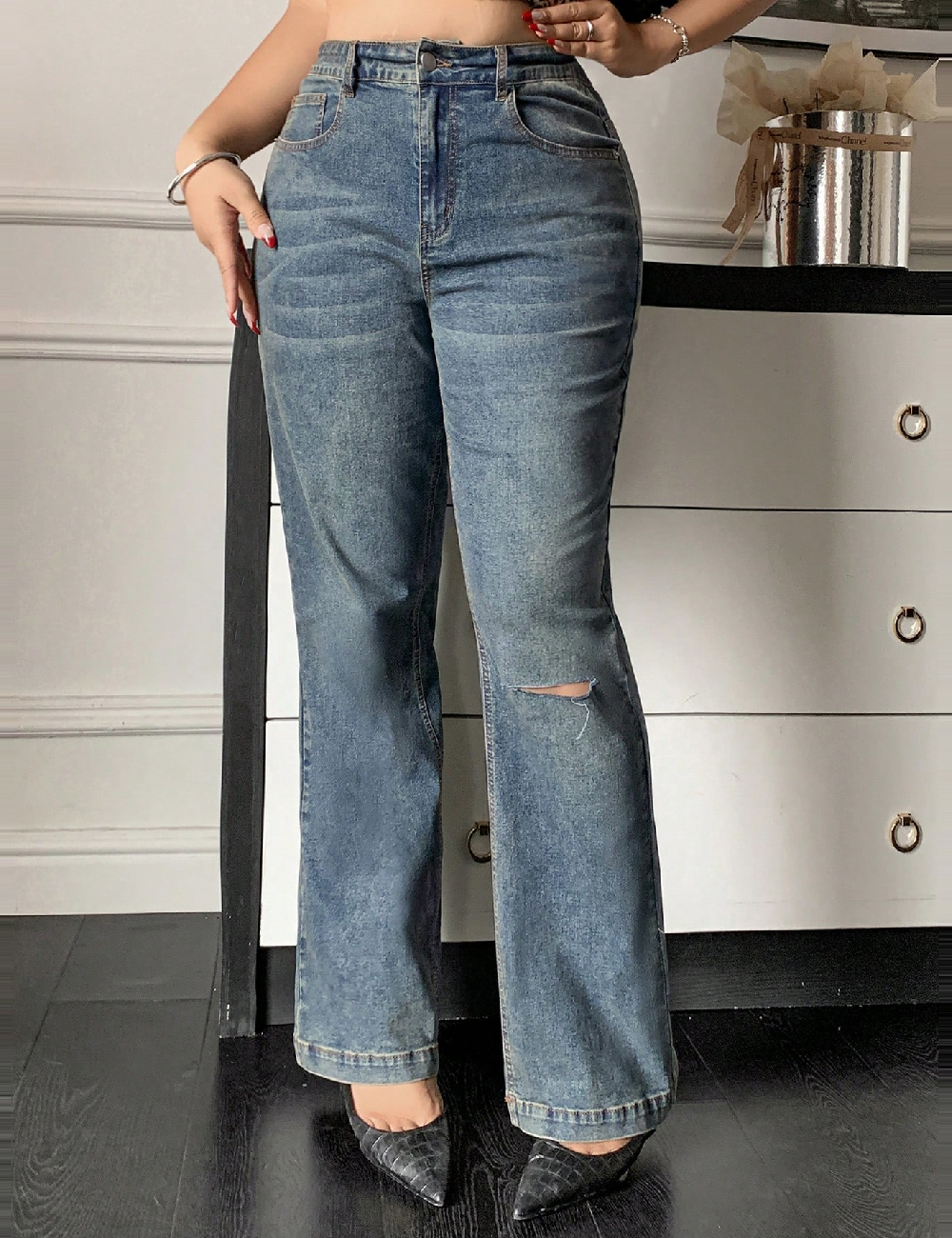 Blugi Dazy Plus Size, albastru