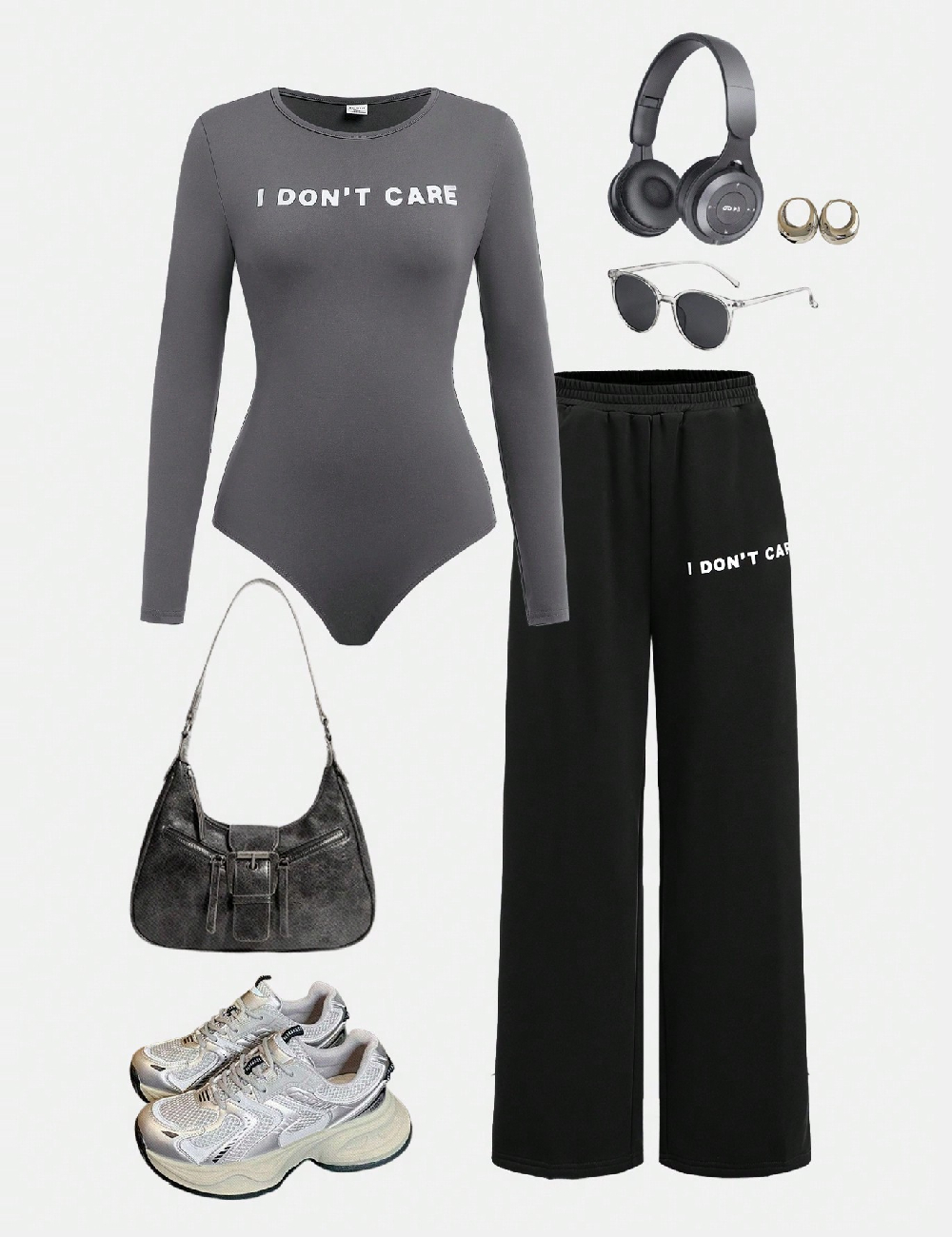 Compleu Shein Kids, gri/negru