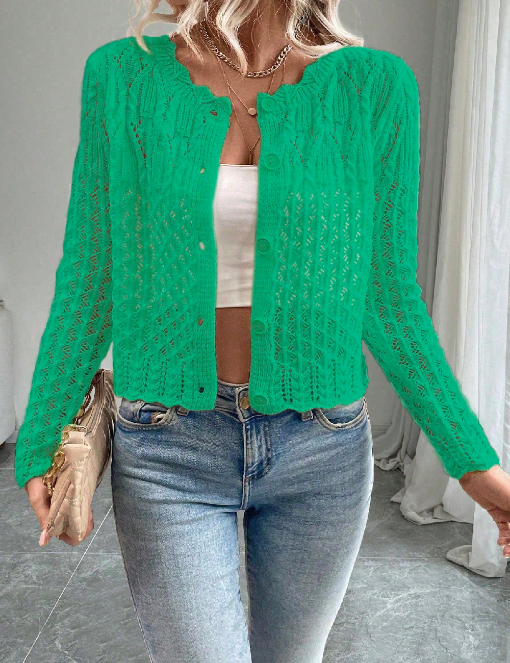 Cardigan SHEIN, verde