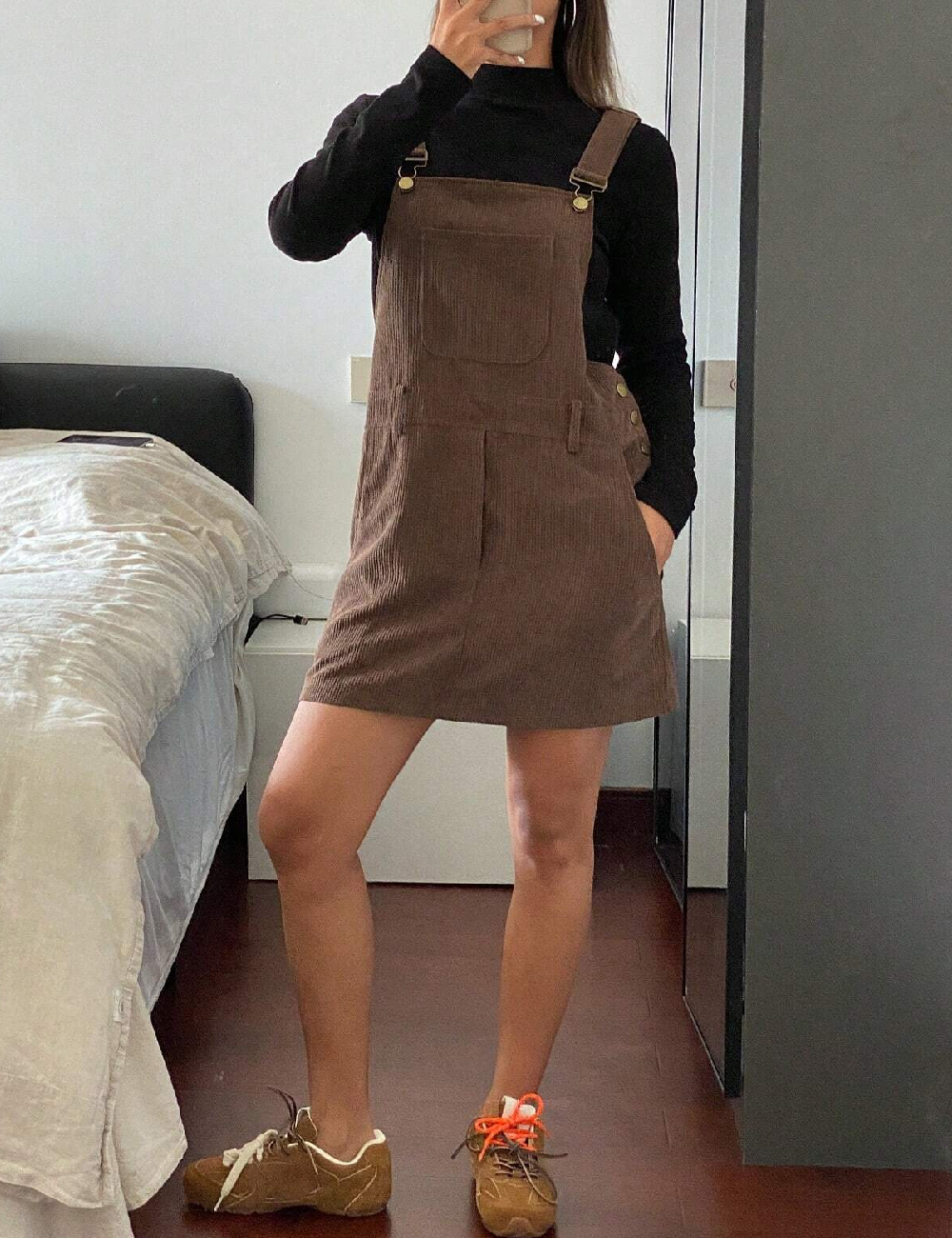 Rochie scurta Dazy, maro